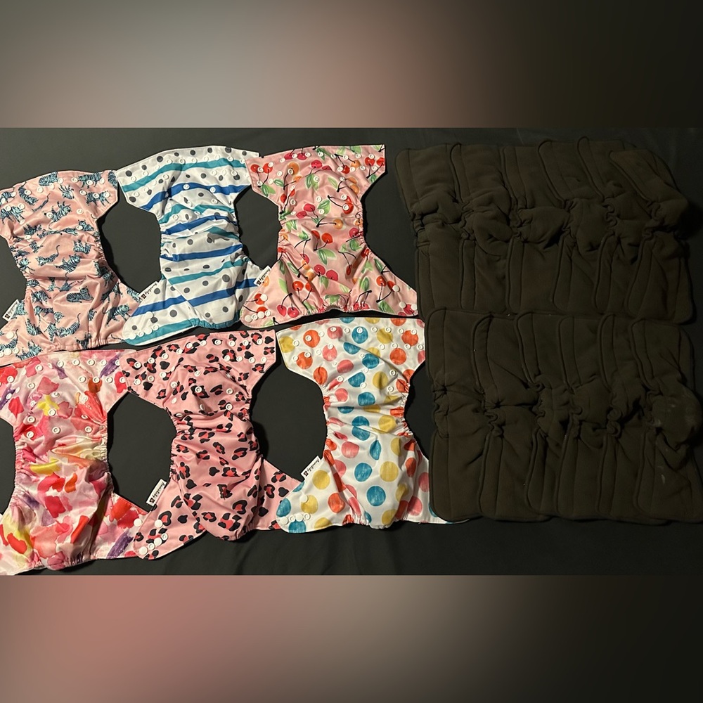Colorful Reusable Cloth Diapers Set